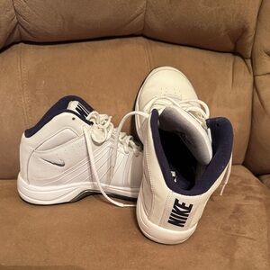 Nike The Overplay BI White and Blue High-Top Sneakers